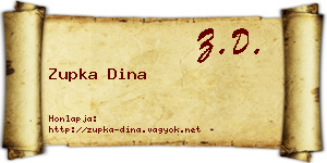 Zupka Dina névjegykártya